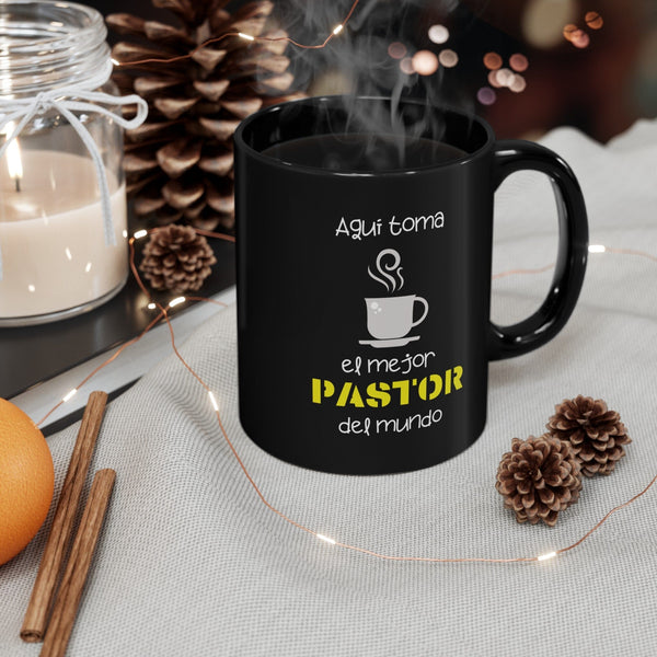 Taza de Café "El Mejor Pastor del Mundo" - Edición Negra (11oz) Mug Printify 